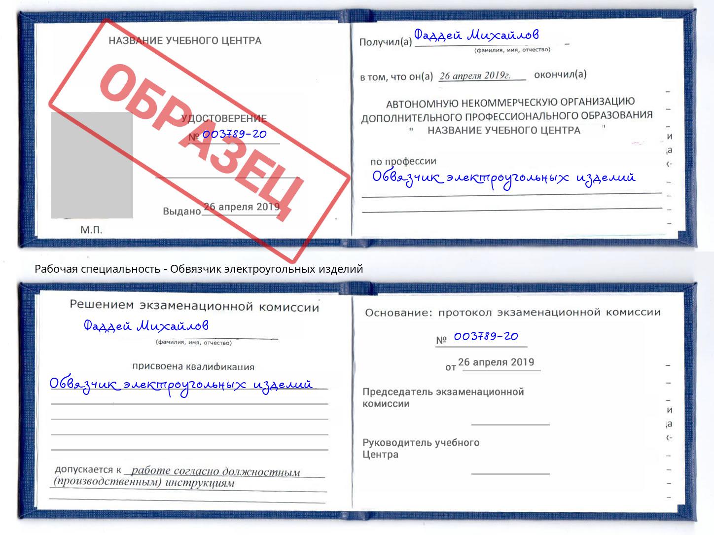 Обвязчик электроугольных изделий Кизилюрт