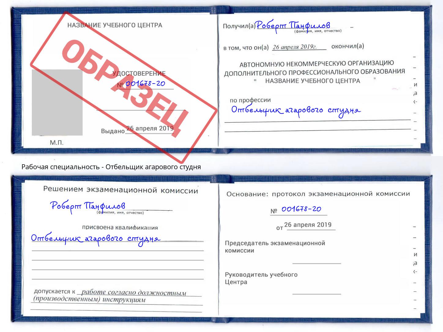 Отбельщик агарового студня Кизилюрт