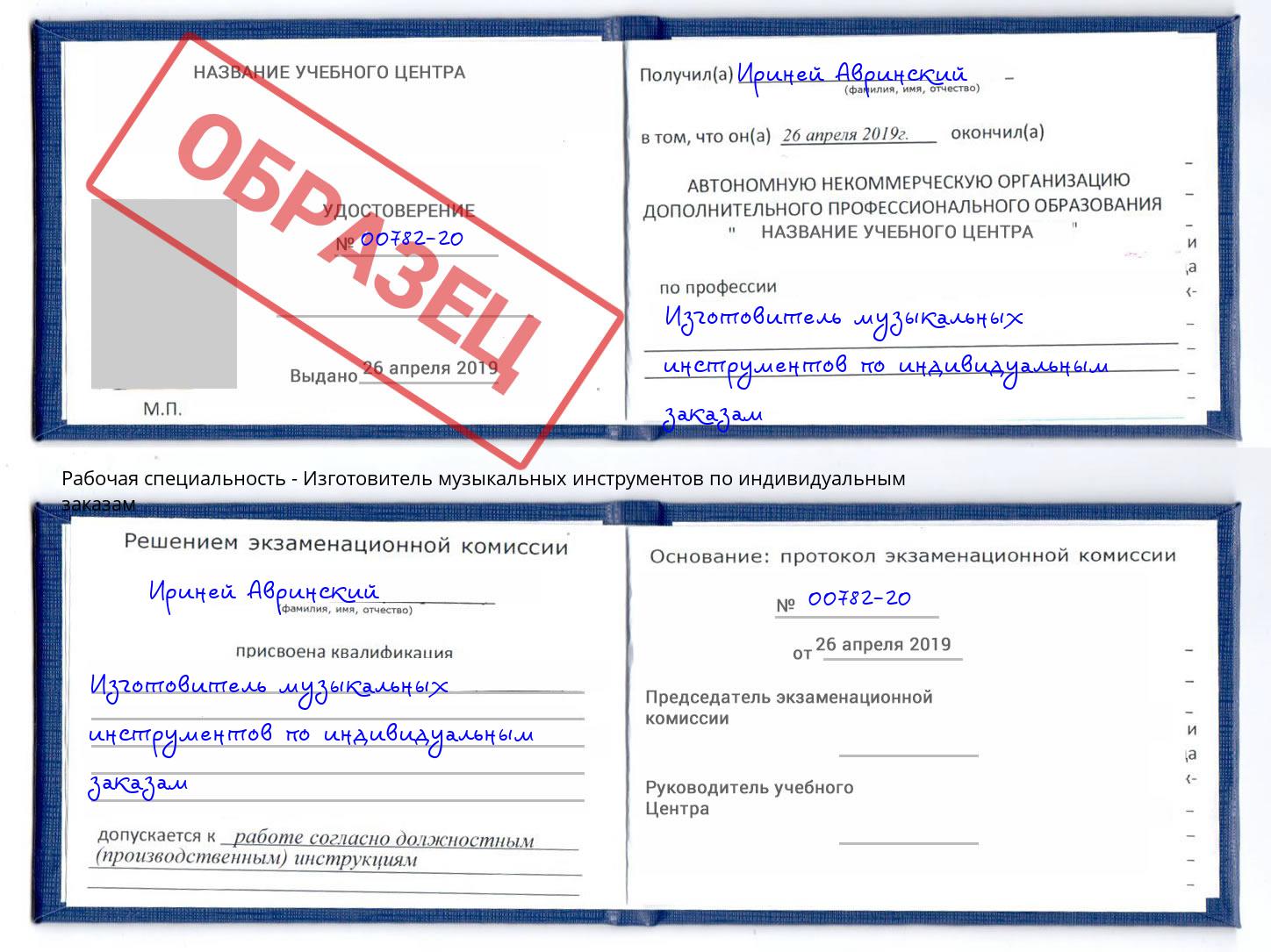 Изготовитель музыкальных инструментов по индивидуальным заказам Кизилюрт